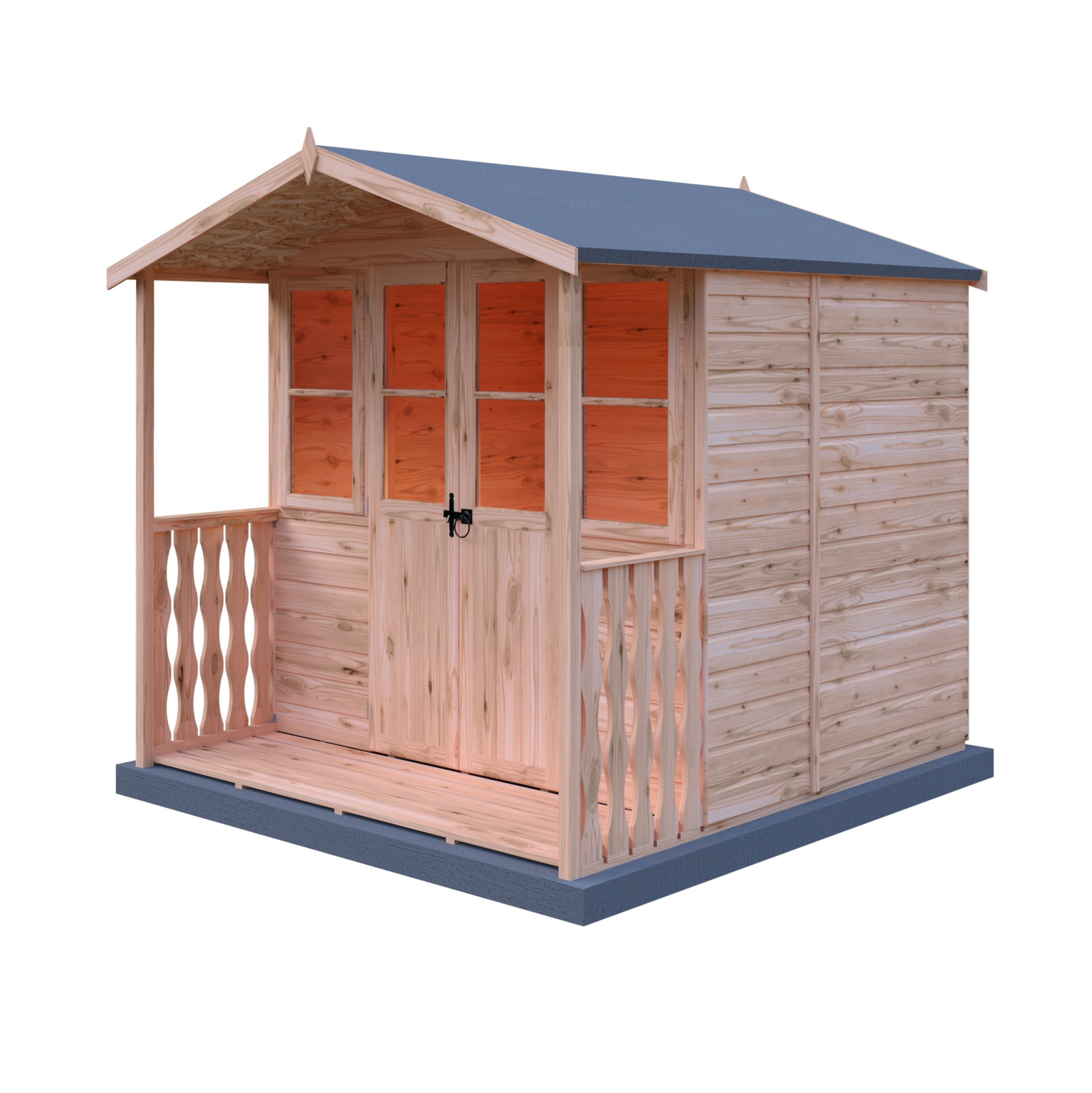 Shire Houghton(Vallance) 7x7 12mm interlock Clad wooden Summerhouse - Best Shed