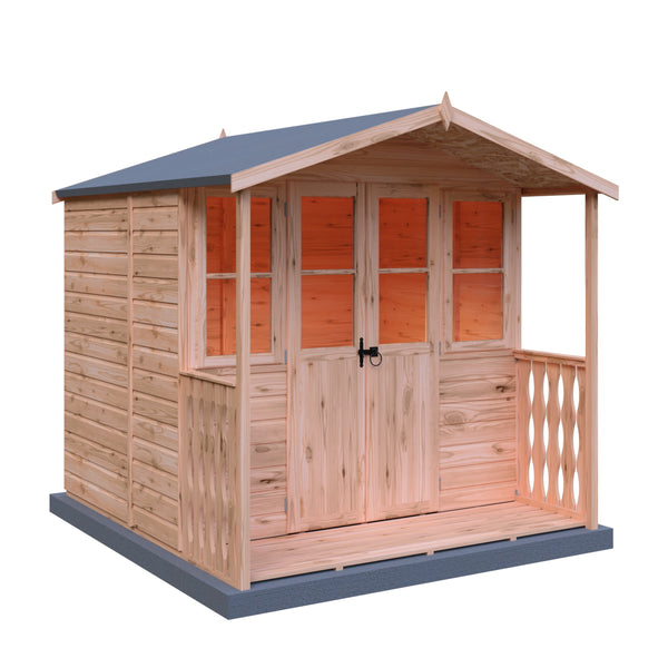 Shire Houghton(Vallance) 7x7 12mm interlock Clad wooden Summerhouse - Best Shed