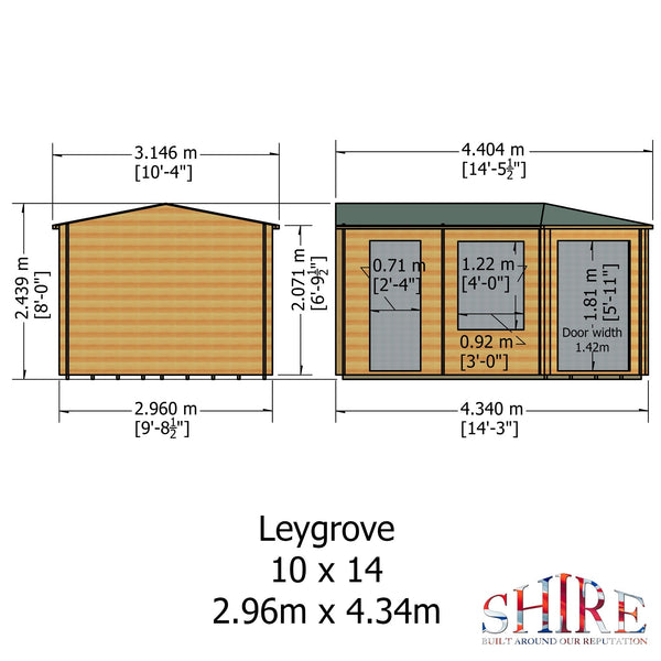Shire Rowney Corner Log Cabin 28mm interlock cladding - Best Shed