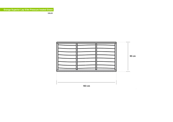 Superior Lap Fence Panel by Grange 0.9m Pressure Treated Green