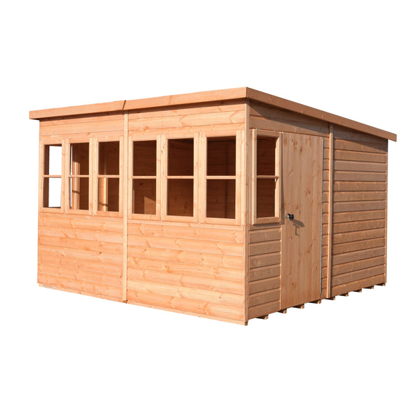 Sun Pent Potting Shed 10x10 Single Door 12mm Shiplap