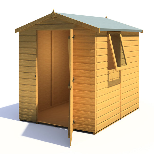 Shire Shiplap Apex 7x5 12mm interlock Clad wooden Shed