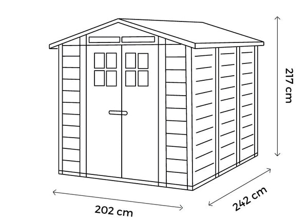 Shire Tuscany Evo 240 Double Door 202x242cm - Best Shed