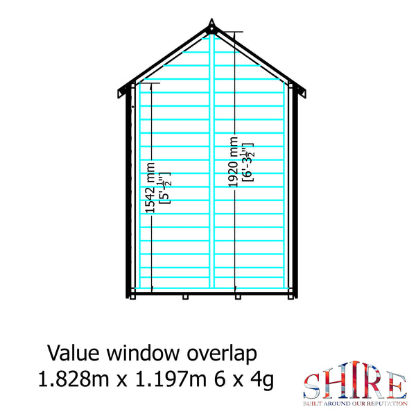 Shire Overlap 6x4 Economy with Window Storage Shed - Best Shed